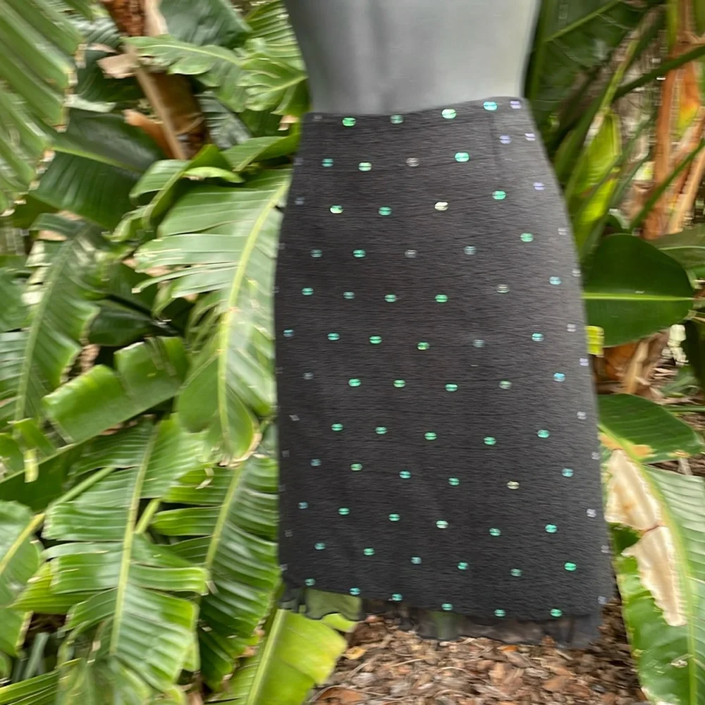 WDNY tweed, textured, pencil skirt with sequins